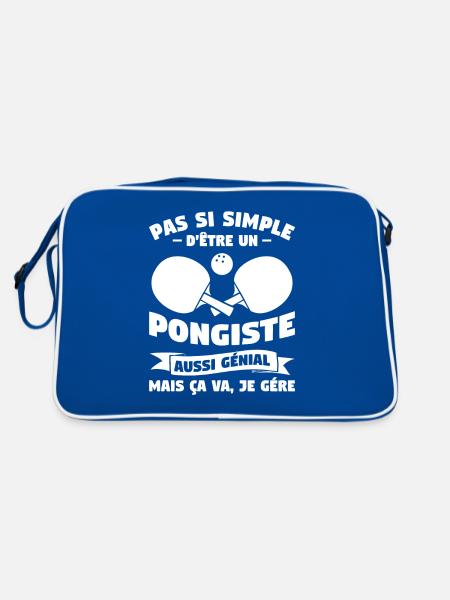 Pas Si Simple D'Être Un Pongiste Aussi Génial Mais - Sac Retro - bleu/blanc - Dos