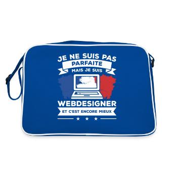 Je Ne Suis Pas Parfaite Mais Je Suis Webdesigner - Sac Retro - bleu/blanc - Dos