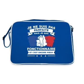 Je Ne Suis Pas Parfaite Mais Je Suis Fonctionnaire - Sac Retro - bleu/blanc - Dos