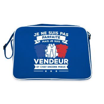 Je Ne Suis Pas Parfaite Mais Je Suis Vendeur - Sac Retro - bleu/blanc - Dos