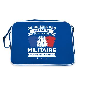 Je Ne Suis Pas Parfaite Mais Je Suis Militaire - Sac Retro - bleu/blanc - Dos