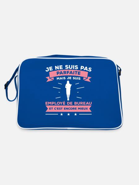 Je Ne Suis Pas Parfaite Mais Je Suis Employé De - Sac Retro - bleu/blanc - Dos