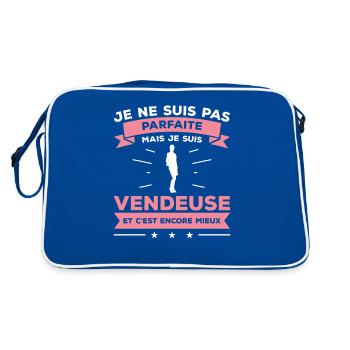 Je Ne Suis Pas Parfaite Mais Je Suis Vendeuse - Sac Retro - bleu/blanc - Dos