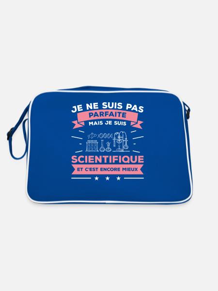 Je Ne Suis Pas Parfaite Mais Je Suis Scientifique - Sac Retro - bleu/blanc - Dos