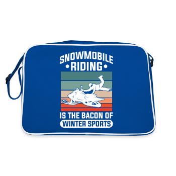 Snowmobile Riding Is The Bacon Of Winter Sports - Retro Bag - blue/white - Back