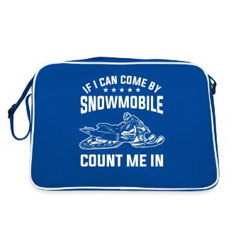 If I Can Come By Snowmobile Count Me In - Retro Bag - blue/white - Back