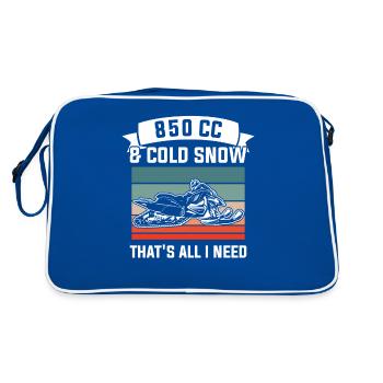 850 CC & Cold Snow That's All I Need Snowmobile - Retro Bag - blue/white - Back