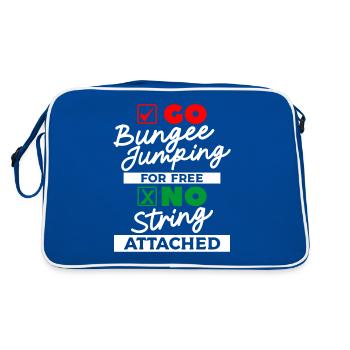 Go Bungee Jumping For Free No String Attached - Retro Bag - blue/white - Back