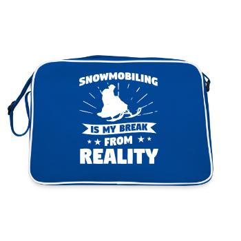 Snowmobiling Is My Break From Reality Snowmobile - Retro Bag - blue/white - Back