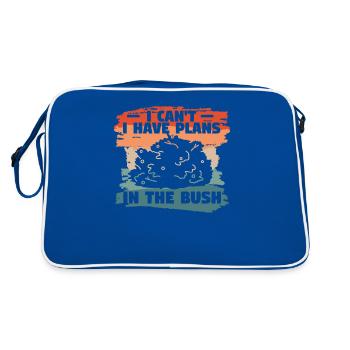 Ich kann keine Pläne in der Buschsafari-Familie haben - Retro Tasche - Blau/Weiß - Hinten