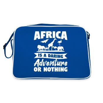 L’Afrique est une aventure audacieuse ou rien safari - Sac Retro - bleu/blanc - Dos
