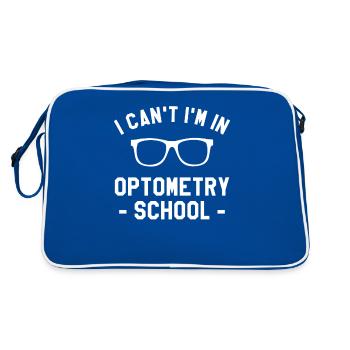 Ich kann nicht Ich bin in Optometrie Schule Optometrist - Retro Tasche - Blau/Weiß - Hinten