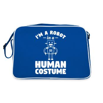 I'm A Robot In A Human Costume Robotics Science - Retro Bag - blue/white - Back