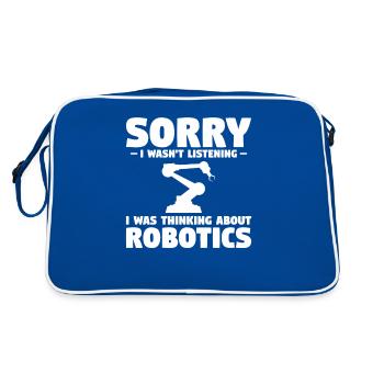 Tut mir leid, dass ich nicht zugehört habe, an das ich gedacht habe - Retro Tasche - Blau/Weiß - Hinten