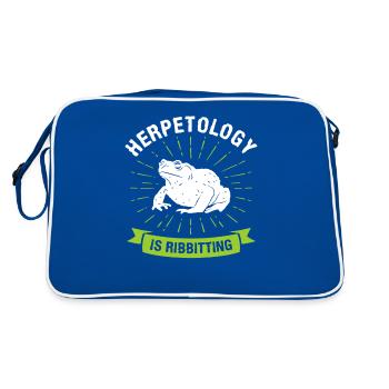 Herpetology Is Ribbitting Herping Herpetologist - Retro Bag - blue/white - Back