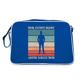 Vintage Retro Agent Immobilier Courtier - Sac Retro - bleu/blanc - Dos