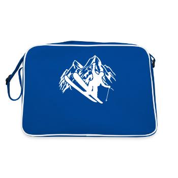 Skieurs en montagne - Ski - Sports d’hiver - Sac Retro - bleu/blanc - Dos