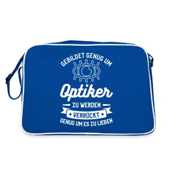 Gebildet Genug Um Optiker Zu Werden Optometrist - Retro Tasche - Blau/Weiß - Hinten