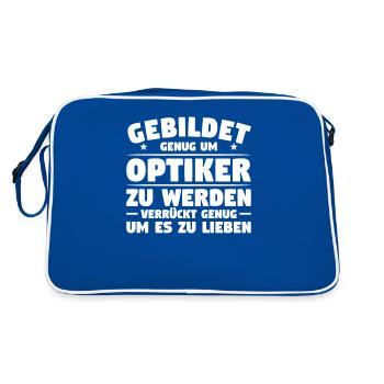 Gebildet Genug Um Optiker Zu Werden Optometrist - Retro Tasche - Blau/Weiß - Hinten