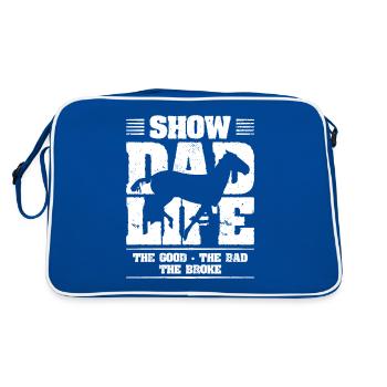 Show Dad Life The Good The Bad The Broke Horseback - Retro Tasche - Blau/Weiß - Hinten