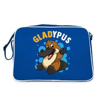 Ornithorynque Humour Gladypus heureux d’être un ornithorynque mignon - Sac Retro - bleu/blanc - Dos