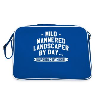 Paysagiste aux manières douces le jour Superdad la nuit - Sac Retro - bleu/blanc - Dos