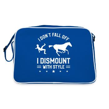 Je ne tombe pas Je descends avec style à cheval - Sac Retro - bleu/blanc - Dos