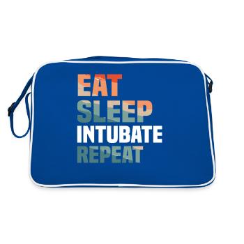 Eat Sleep Intubate Repeat CRNA Anesthetist - Sac Retro - bleu/blanc - Dos