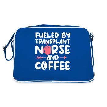 Fueled By Transplant Nurse And Coffee Registered - Sac Retro - bleu/blanc - Dos