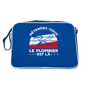 Détendez-Vous Le Plombier Est Là Plomberie - Sac Retro - bleu/blanc - Dos