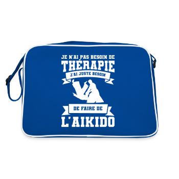 J'ai Juste Besoin De Faire De L'Aikido Aikidoka - Sac Retro - bleu/blanc - Dos