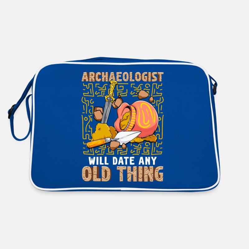 Archäologe wird jedes alte Ding lustig datieren - Retro Tasche - Blau/Weiß