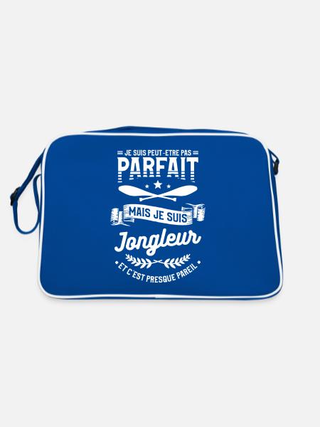 Je Suis Peut-Etre Pas Parfait Mais Je Suis - Sac Retro - bleu/blanc - Dos