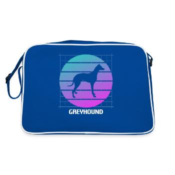 Retro Greyhound Dog Lover - Retro Bag - blue/white - Back