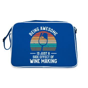 Being Awesome Is Just A Side Effect Of Wine Making - Retro Bag - blue/white - Back