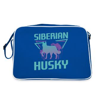 Retro Siberian Husky Huskies Dog Lover - Retro Bag - blue/white - Back