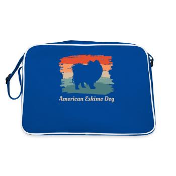 Vintage Rétro American Eskimo Dog Lover - Sac Retro - bleu/blanc - Dos