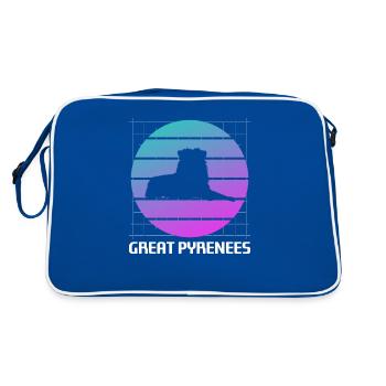 Retro Great Pyrenees Dog Lover - Retro Bag - blue/white - Back