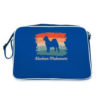 Amoureux des chiens Malamute d'Alaska rétro vintage - Sac Retro - bleu/blanc - Dos
