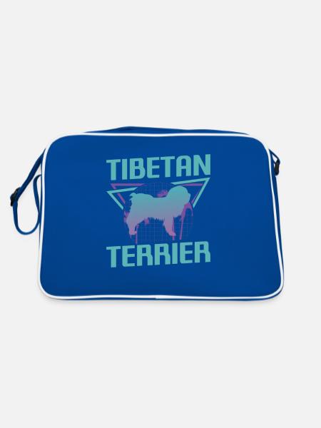 Retro Tibetan Terrier Dog Lover - Retro Bag - blue/white - Back