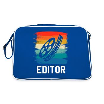 Retro Vintage Classic Editor-Bearbeitung - Retro Tasche - Blau/Weiß - Hinten