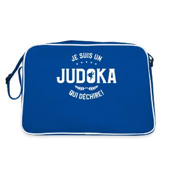 Je Suis Un Judoka Qui Déchire Judokas Judo - Sac Retro - bleu/blanc - Dos