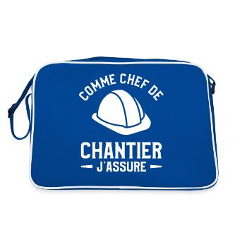 Comme Chef De Chantier J'Assure Construction - Sac Retro - bleu/blanc - Dos