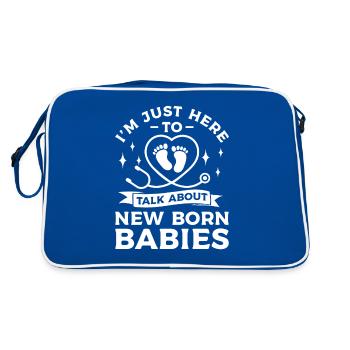 Ich bin nur hier, um über Neugeborene NICU zu sprechen - Retro Tasche - Blau/Weiß - Hinten