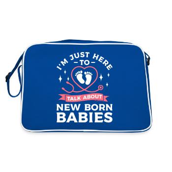 Ich bin nur hier, um über Neugeborene NICU zu sprechen - Retro Tasche - Blau/Weiß - Hinten