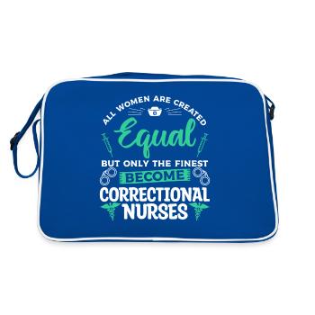 Only The Finest Become Correctional Nurses RN - Retro Bag - blue/white - Back