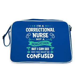 I'm A Correctional Nurse Not A Magician RN Nurses - Retro Bag - blue/white - Back