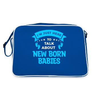 Ich bin nur hier, um über Neugeborene NICU zu sprechen - Retro Tasche - Blau/Weiß - Hinten