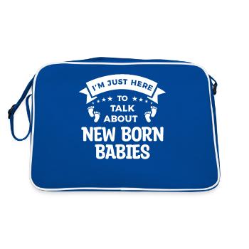 Ich bin nur hier, um über Neugeborene NICU zu sprechen - Retro Tasche - Blau/Weiß - Hinten