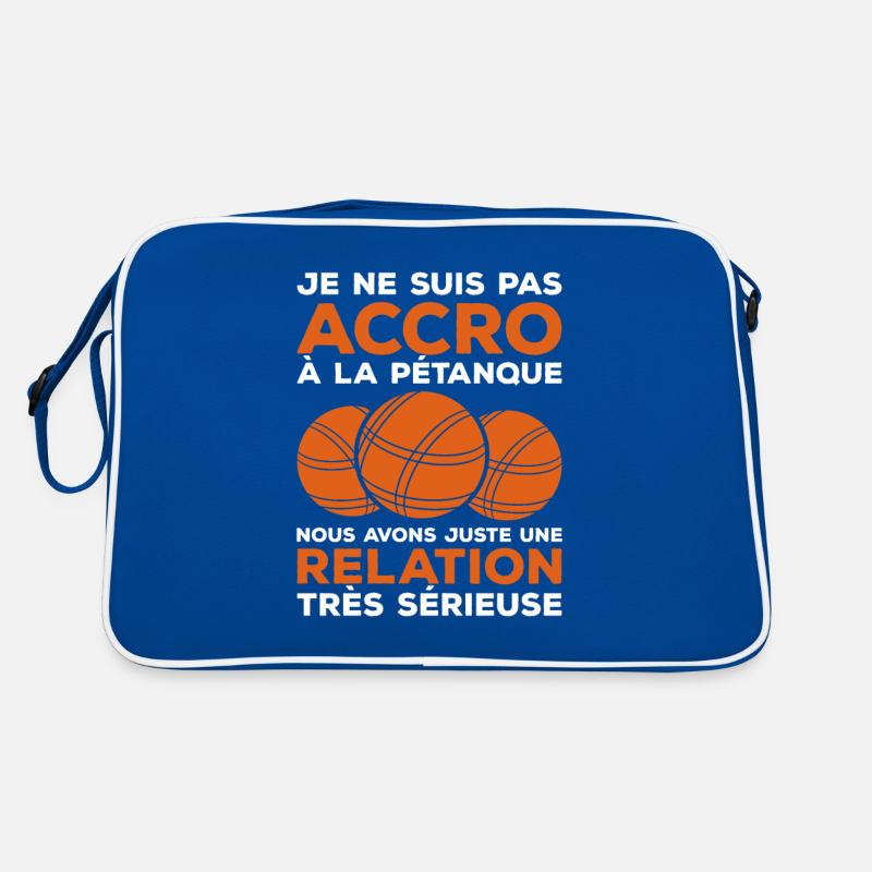 Je Ne Suis Pas Accro A La Petanque - Retro Tasche - Blau/Weiß